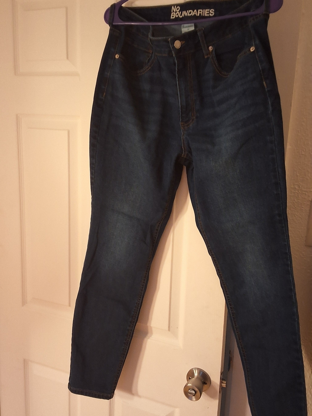 No Boundaries Women's Dark Blue Skinny High-Rise Jeans